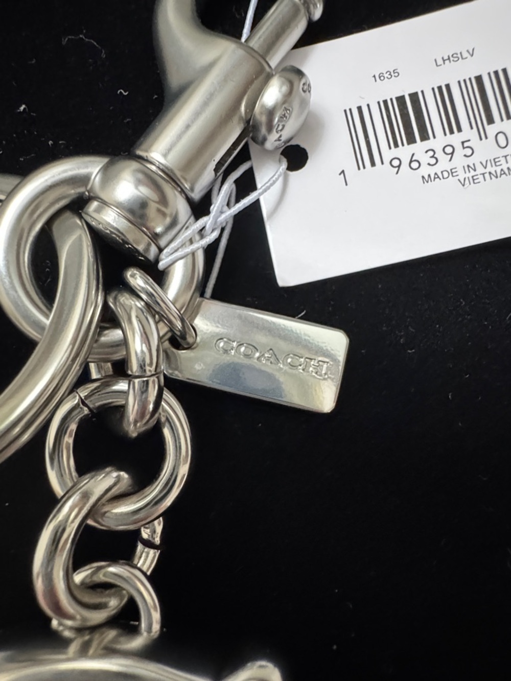 Coach Silver ‘C' Charm Key Ring NWT - Picture 2 of 3